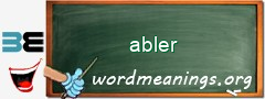 WordMeaning blackboard for abler